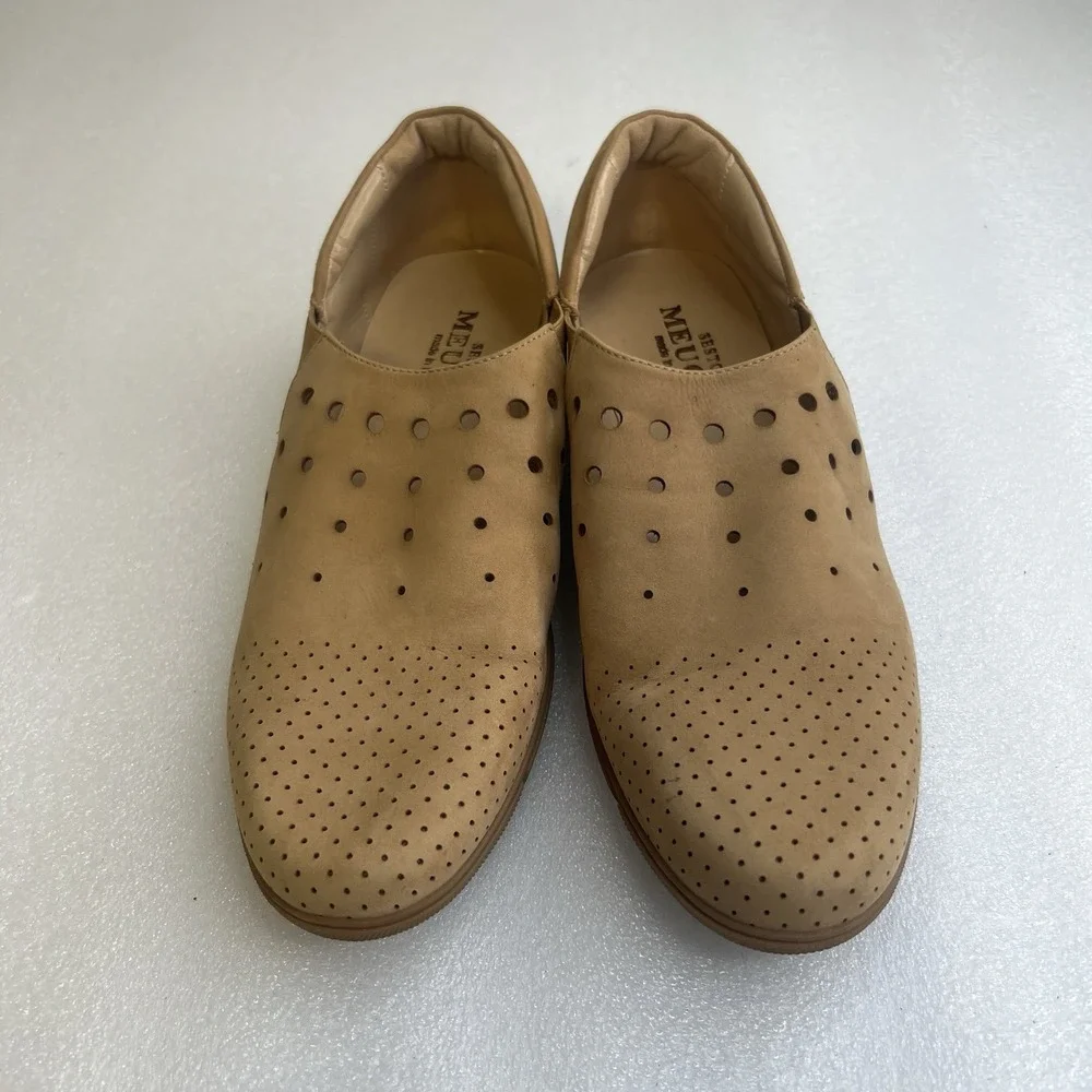 Sesto Meucci Shoes‎ Sz 7 Dana Leather Comfort Slip On Perforated Loafer Brown
